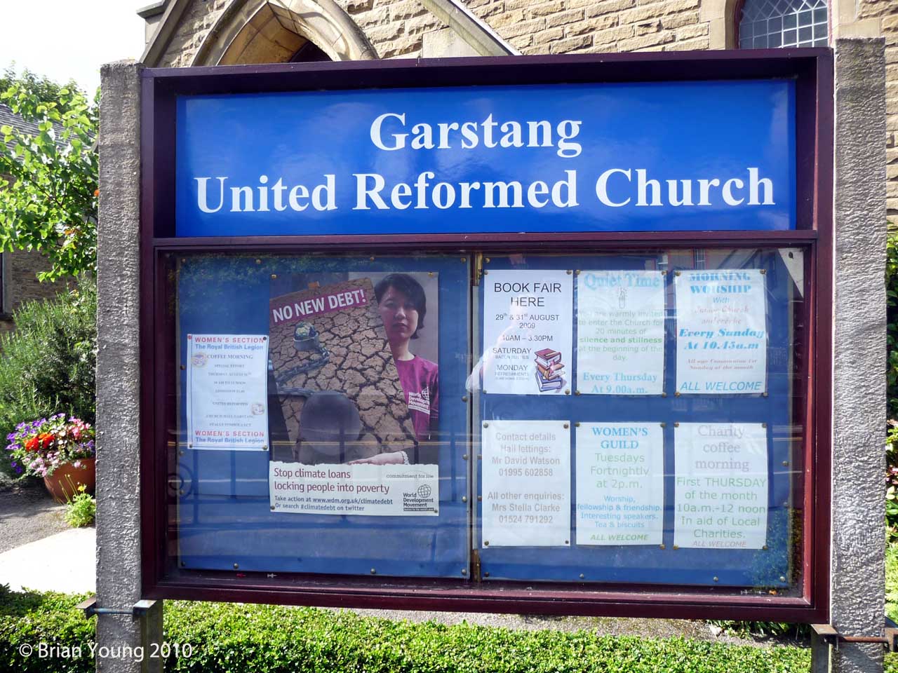 The Sign at Garstang United Reformed Church (formerly Croston Road Independent Church). Photograph supplied by and  of Brian Young