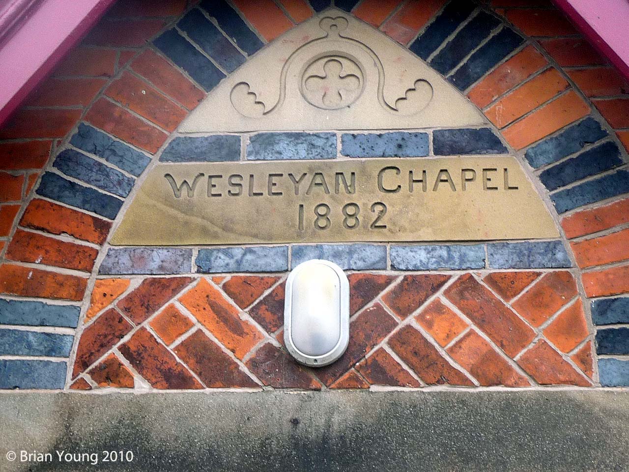 Hoole Methodist Church Date Stone, Photograph supplied by and  of Brian Young