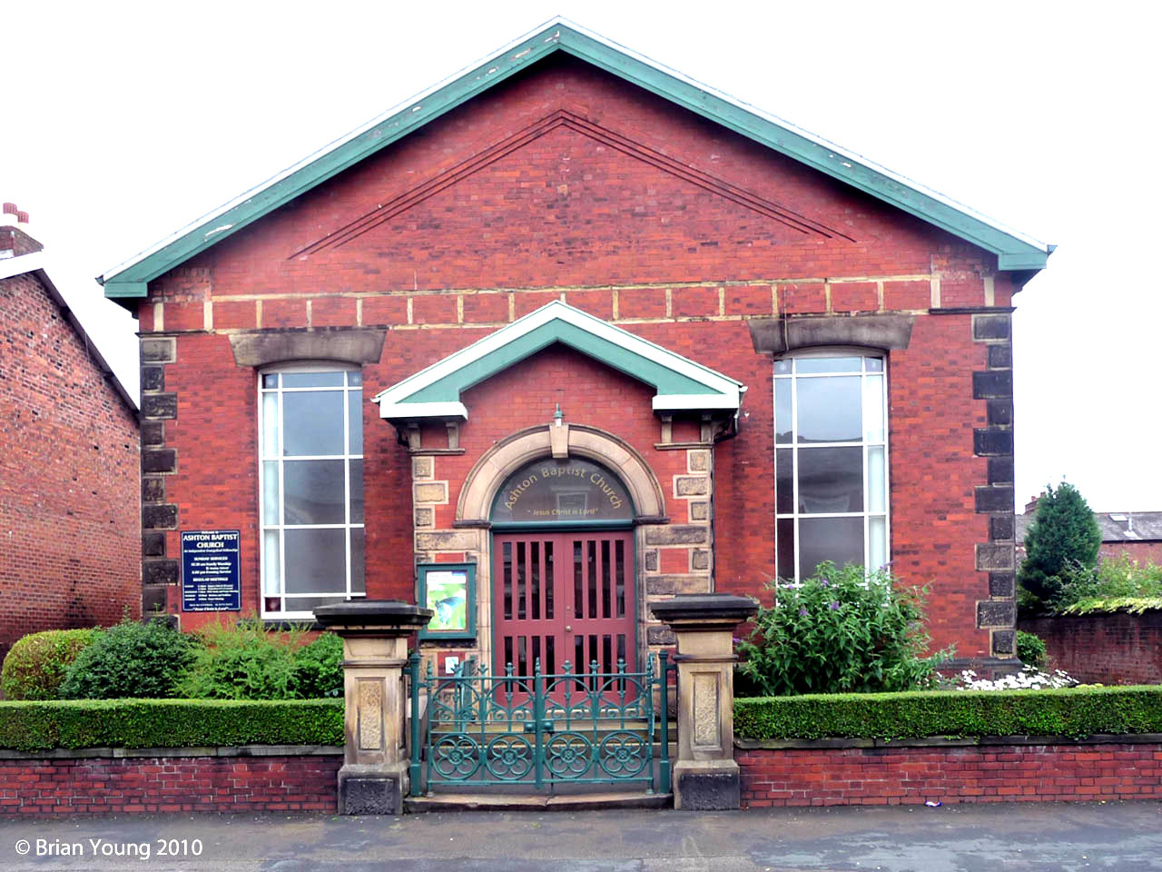 Ashton Baptist Church, formerly Garden Walk Baptist Church. Photograph supplied by and  of Brian Young