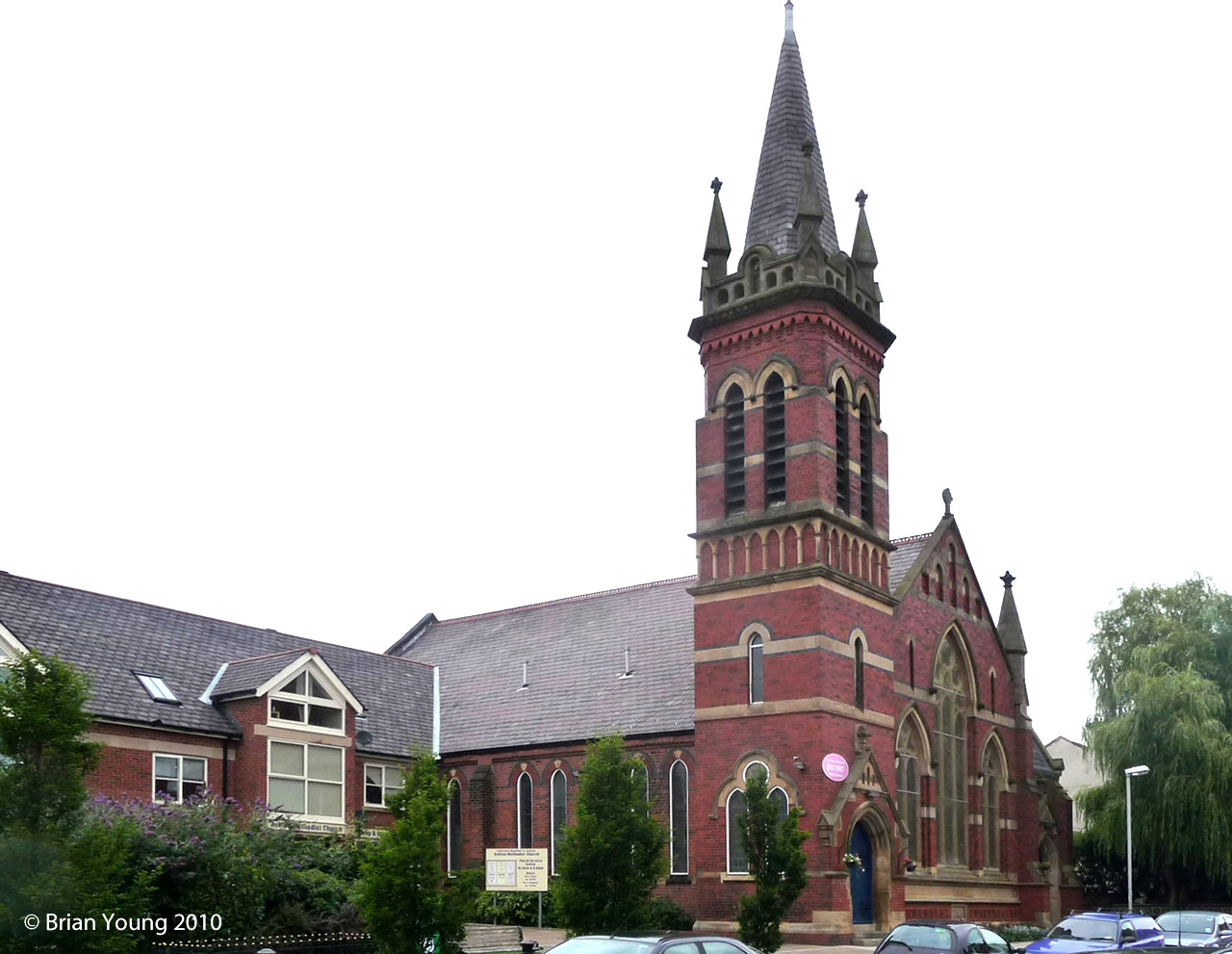 Ashton Methodist Church, formerly Wellington Road Wesleyan Methodist Church. Photograph supplied by and  of Brian Young