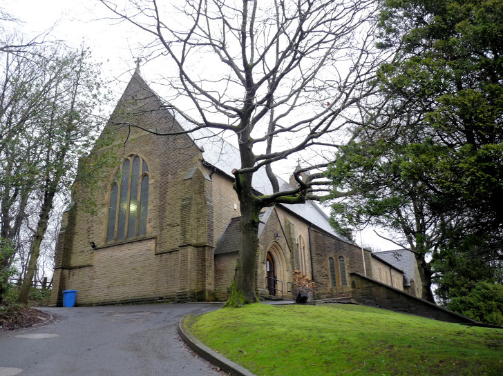 The exterior of St Michael, Bamford. Photograph supplied by and  of Mike Berrell